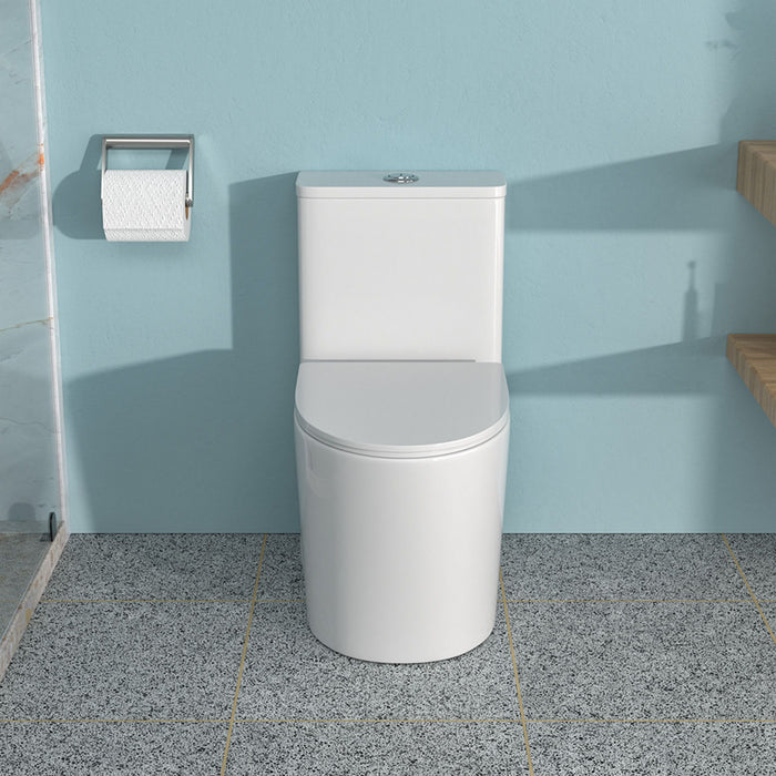 1 Piece Toilet For Bathroom, Soft Closing Seat, Dual Flush 1.1 / 1.6 Gpf - White