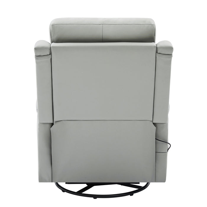 Manual Recliner Swivel Rocking Chair With 8 Point Massage And Heating