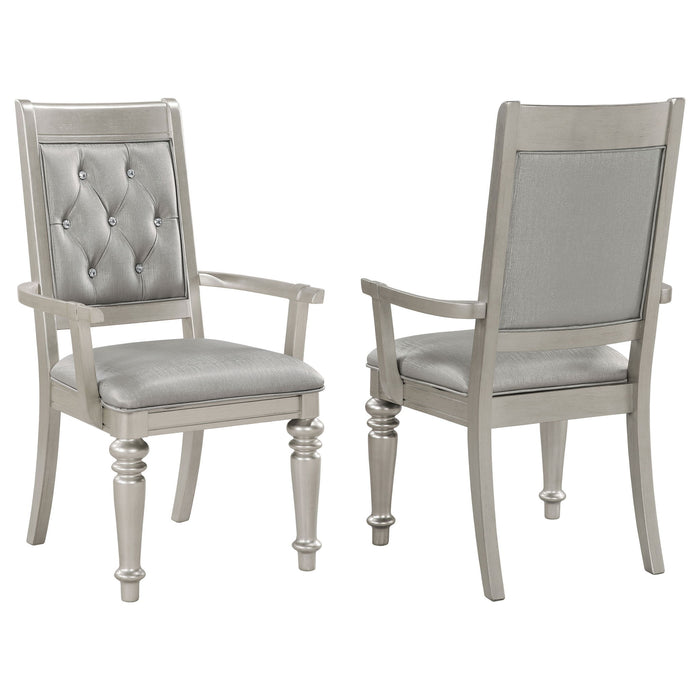 Hollywood - Platinum Open Back Arm Chair (Set of 2) - Silver