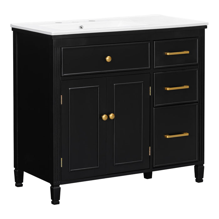 Bathroom Vanity With Sink Top, 3 Soft Closing Drawers