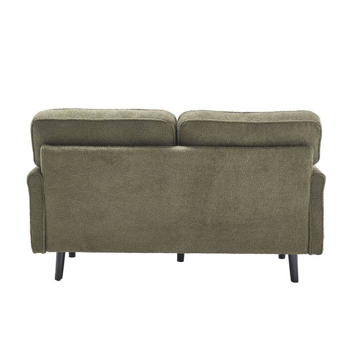 Mid Century Modern Loveseat Sofa With USB Ports, Removable Pillow Cover
