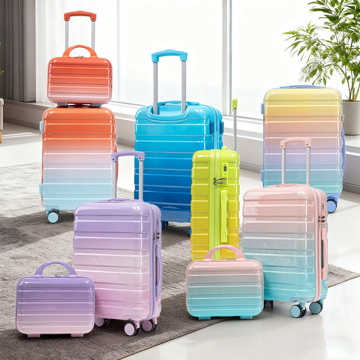 Luggage Set 14" / 20" With Combination Lock And Cosmetic Case