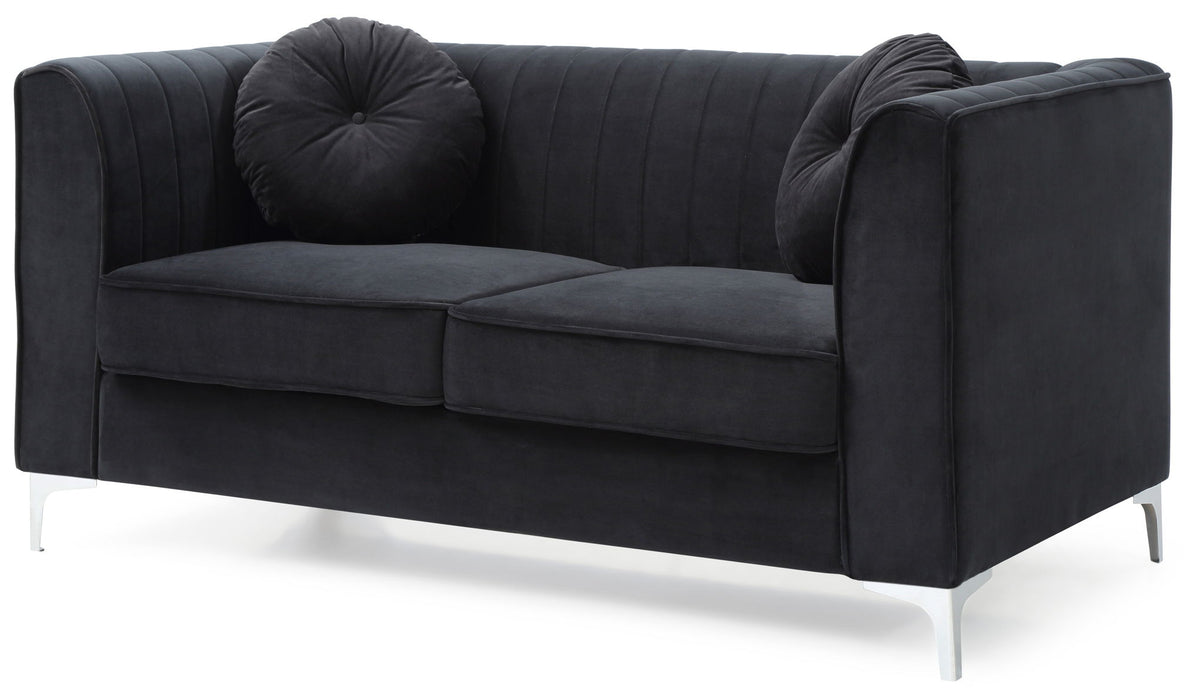 Glam Styled Micro Suede Velvet Loveseat