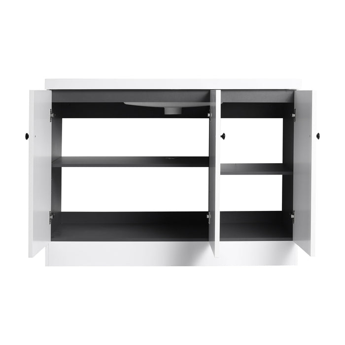 Contemporary Freestanding Bathroom Vanity With Resin Sink & Soft-Close Cabinet Doors