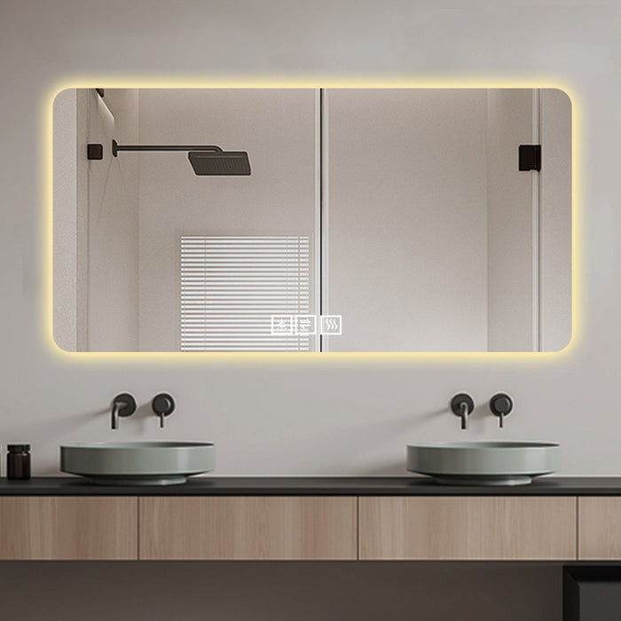 LED Bathroom Mirror With 3 Color Dimmable Backlight