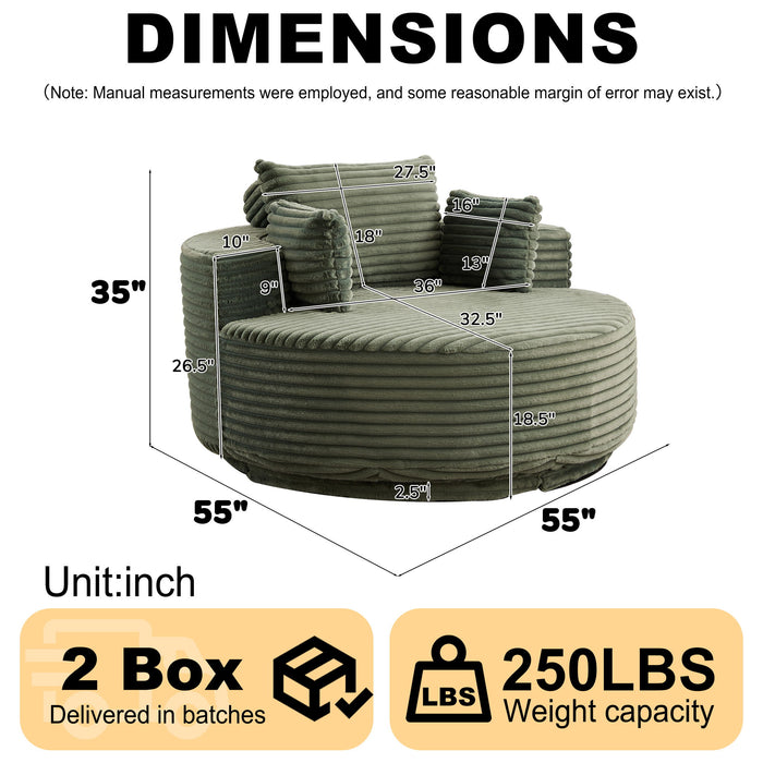 Swivel Chair With 360° Rotation For Living Room