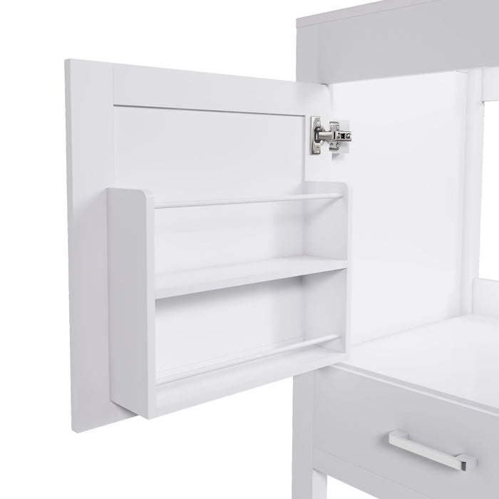 42" Bathroom Vanity Base With Doors And Drawer - White