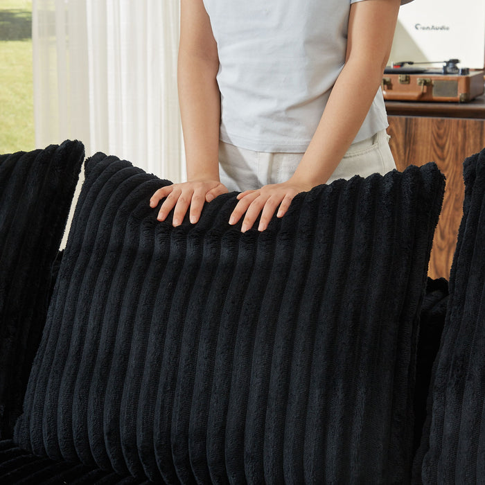 Minimalist 3 Seater Sofa With Curved Lines And Gently Sloped Backrest