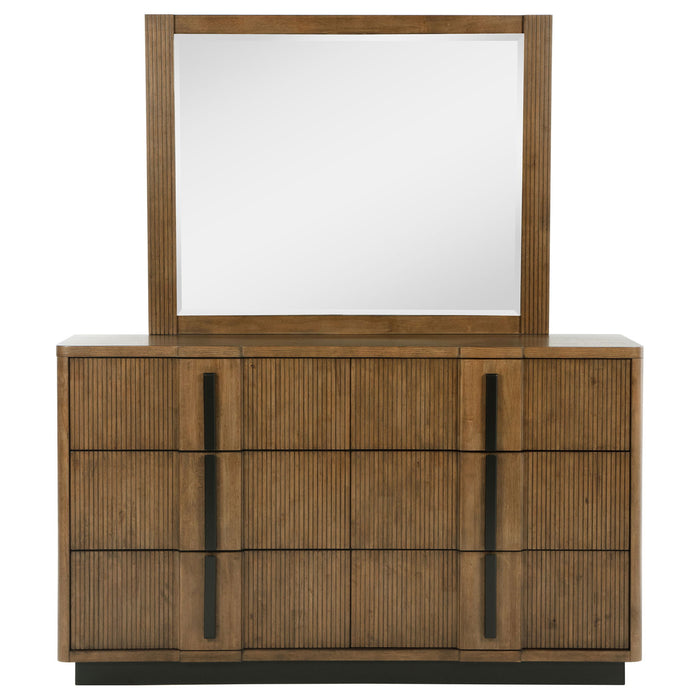 Moraga - 6 Drawer Dresser With Mirror - Ash Brown
