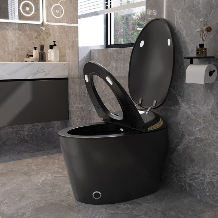 Unique Smart Toile With Built In Bidet, Auto Open / Close Seat, Foot Sensor, LED Display, Night Light, Warm Water & Dryer Ceramic