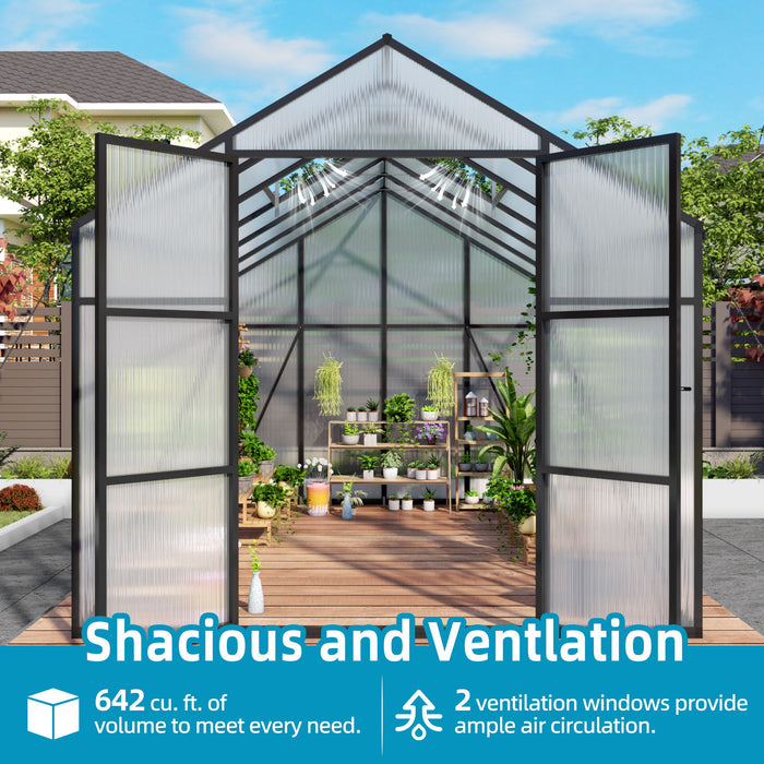 Gain Height Windproof Greenhouse All Season Outdoor Garden Shelter
