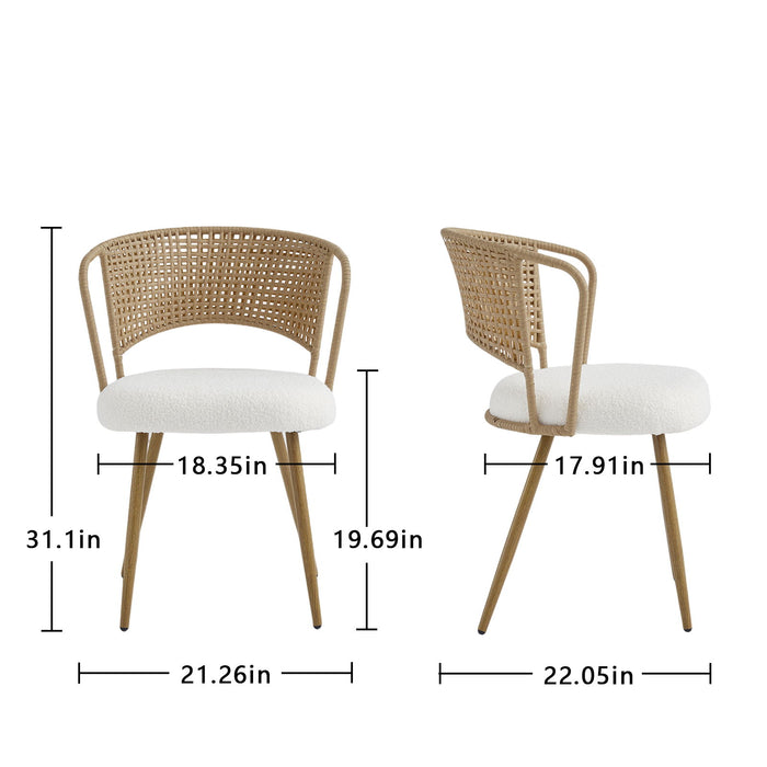 Farmhouse Style Wicker Dining Chair