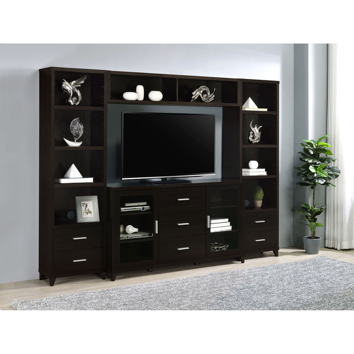 Nyler - 3 Drawer Rectangular TV Console - Cappuccino
