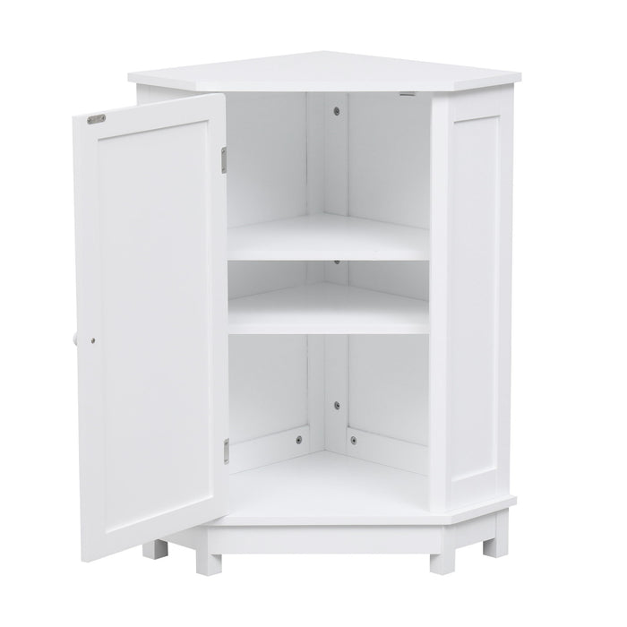 Bathroom Cabinet Triangle Corner Storage Cabinet With Adjustable Shelf Modern Style