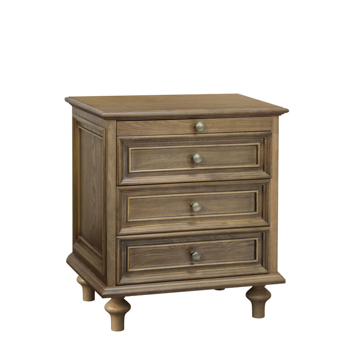 Nightstands With 4 Drawer, Storage End Table With Hidden Pull Out Shelf