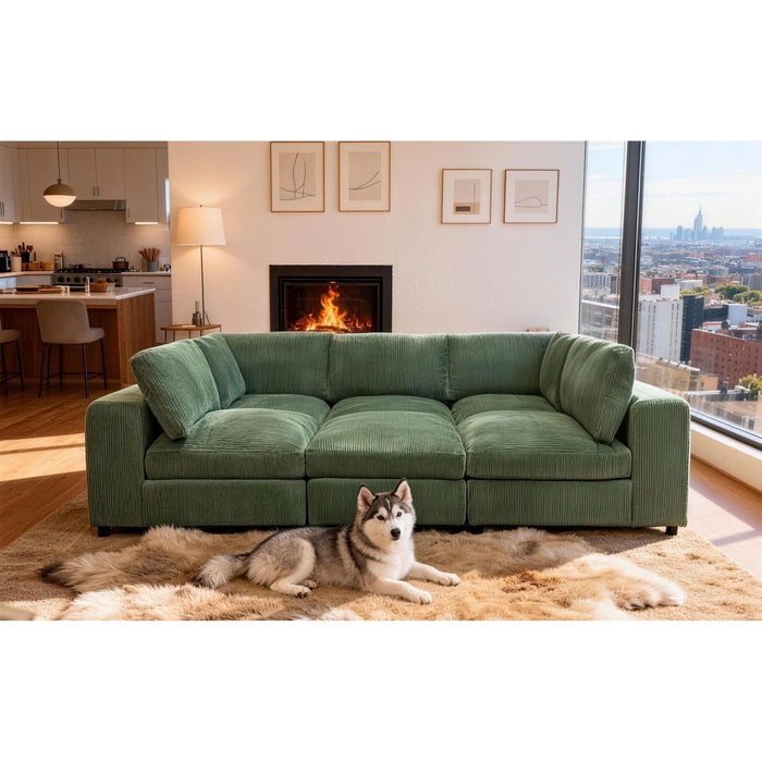 Reversible Modular Sectional Sofa With Custom Configuration