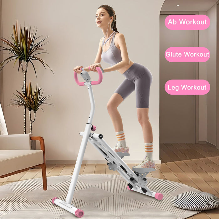 Stair Stepper With Resistance Home Upgrade Vertical Climber Workout Machine For Full Body Exercise - Pink