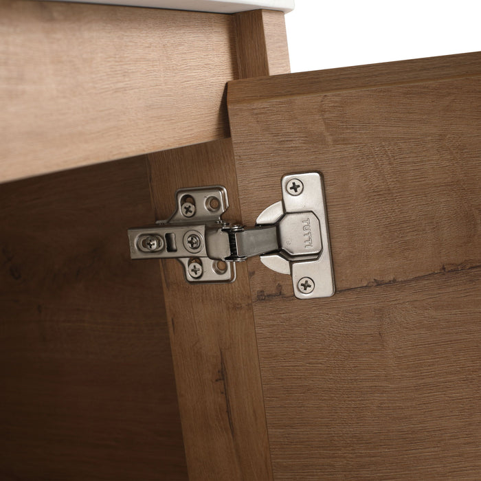 Wall Mounted Bathroom Vanity With Art Sink, 1 Storage Shelf, Soft Close Door