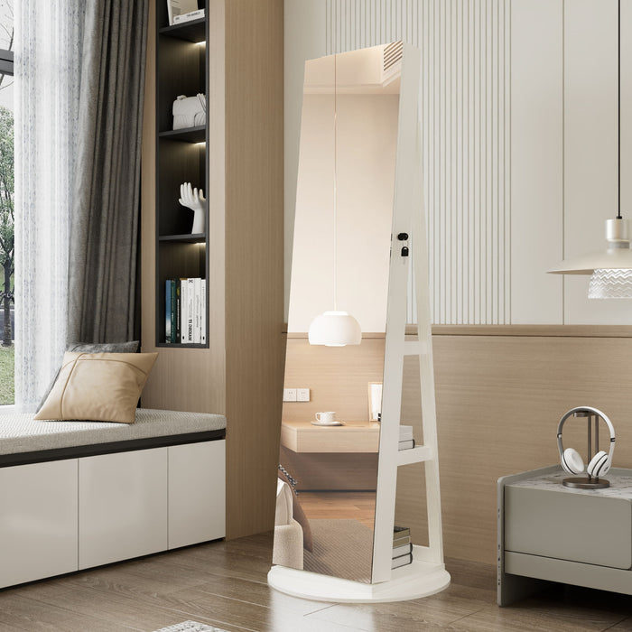 Swivel Jewelry Cabinet With Full Length Mirror
