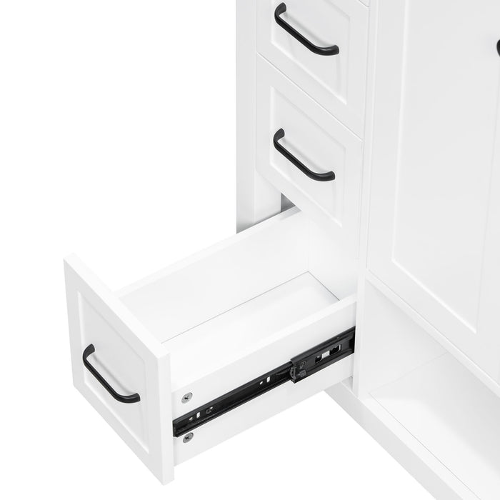 Bathroom Vanity With Sink Top, Bathroom Vanity Cabinet With 2 Doors And 2 Drawers, Open Shelf