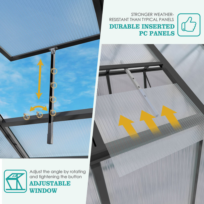 Gain Height Windproof Greenhouse With Raised Base
