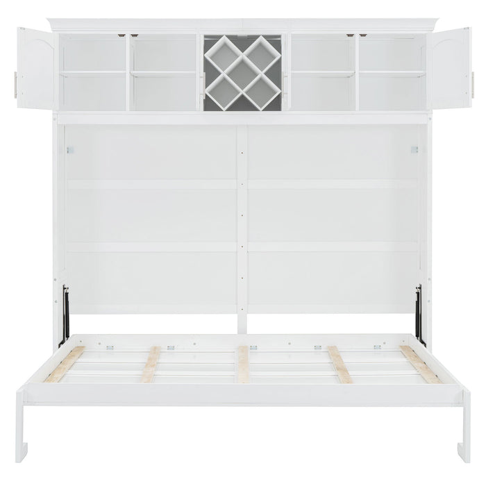 Murphy Wall Bed With Top Cabinets & Wine Rack
