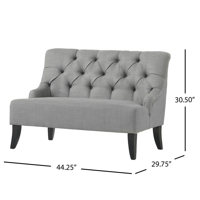 Nicole - French Style Upholstered Loveseat With Tufted Backrest