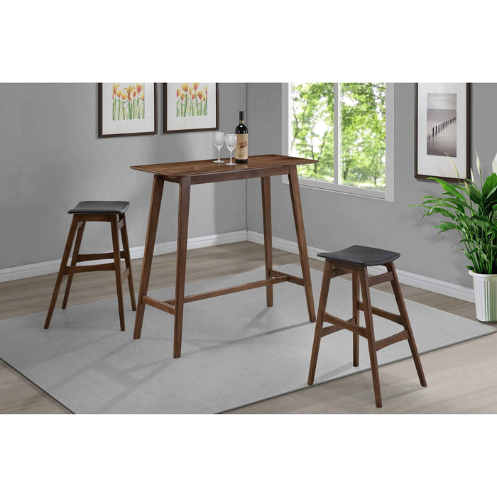 Rectangular Bar Table With Tapered Legs - Walnut