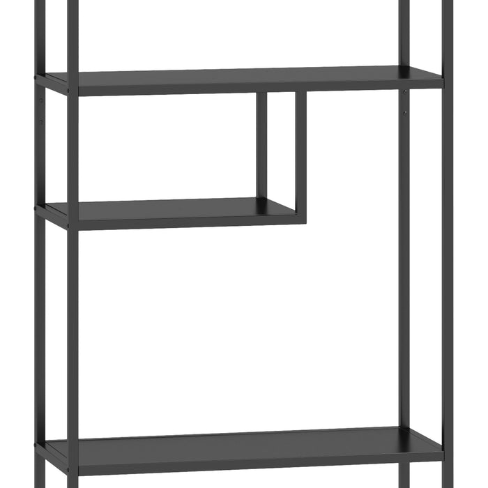Modern Cube Storage Shelf With 4 Compartments & Metal Legs, Freestanding Organizer For Living Room, Bedroom, Home Office - Brushed Nickel