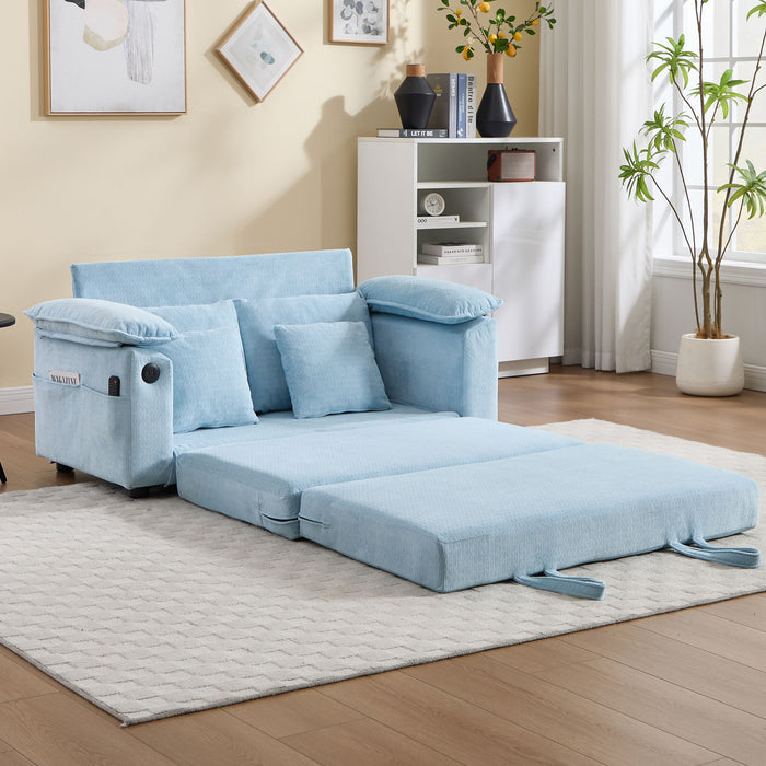 Upholstered Futon Convertible Floor Sofa Bed