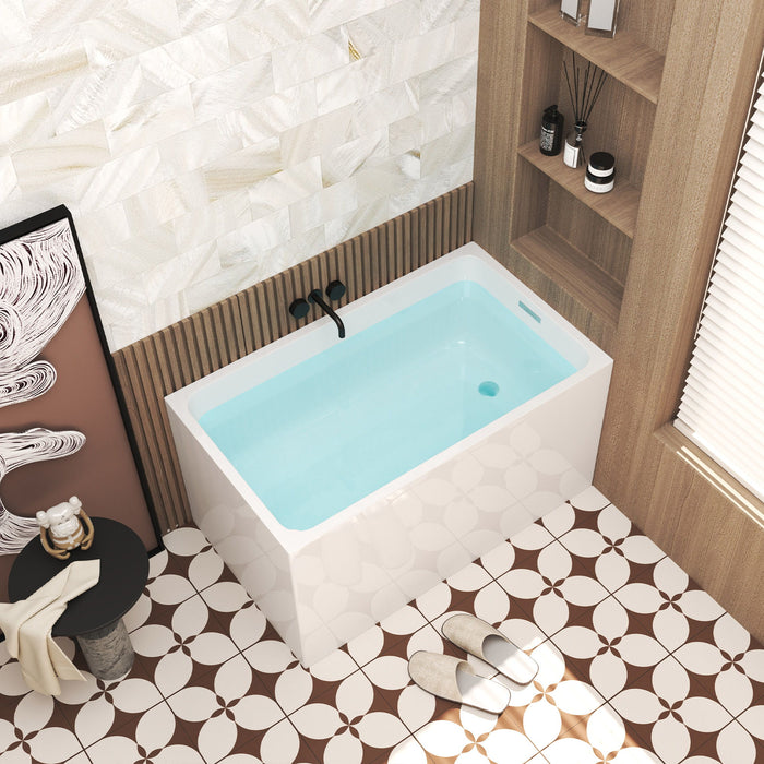 Freestanding Bathtub With Drain, Rectangular Shape