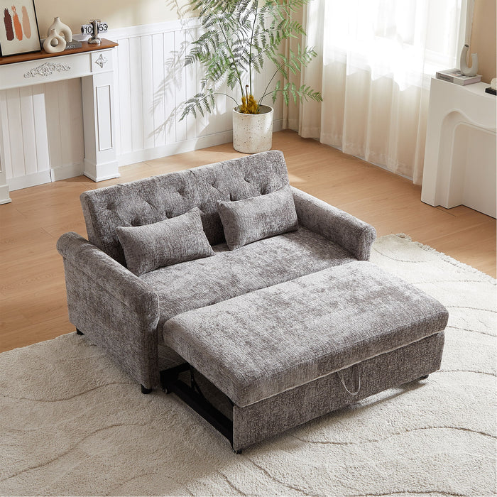 Loveseat Sofa Bed, Pull - Out Couch Sleeper & 2 Pillows