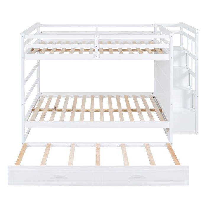 Bunk Bed With Twin Size Trundle And Staircase