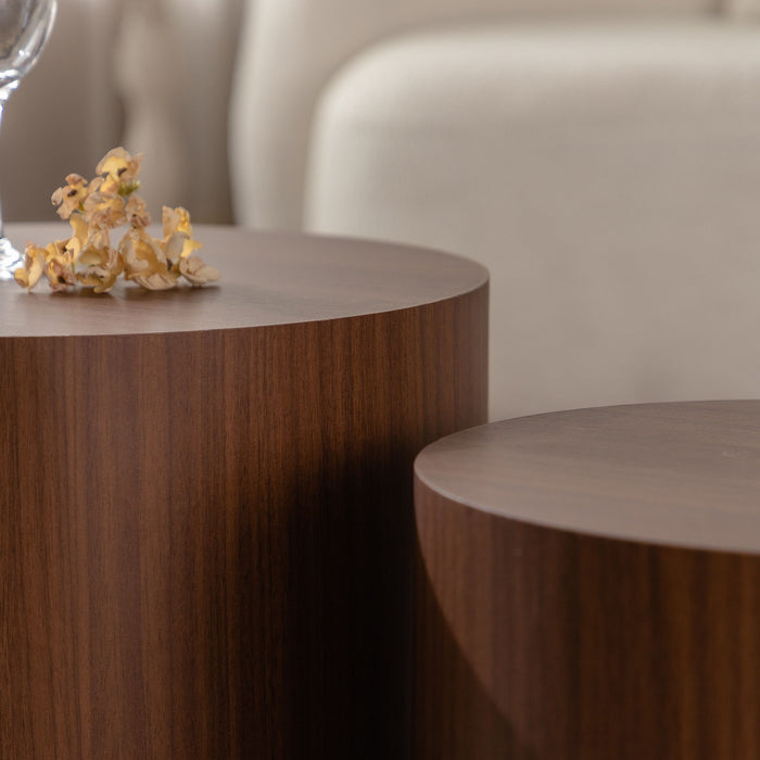 Modern Round Nesting Coffee Table (Set of 2)