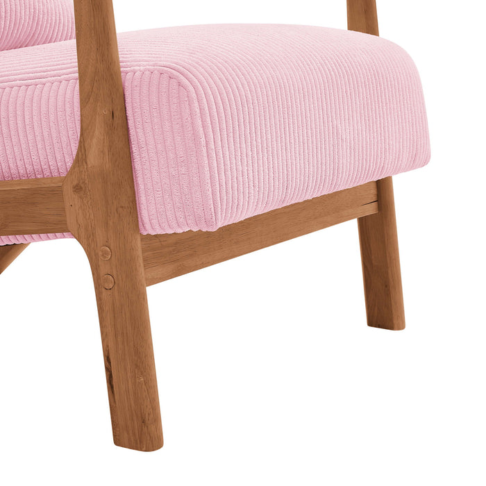Upholstered Armchair With Back Support Pillow