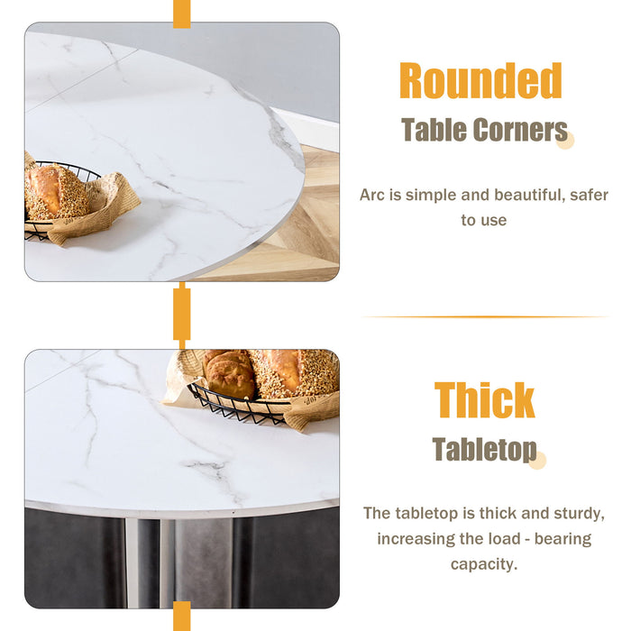 Round Dining Table With Cross Base, Modern Home Furniture