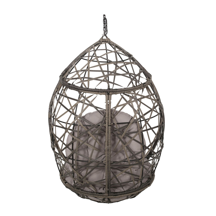 Marlin Hanging Egg Chair Basket With Teardrop Design - Gray