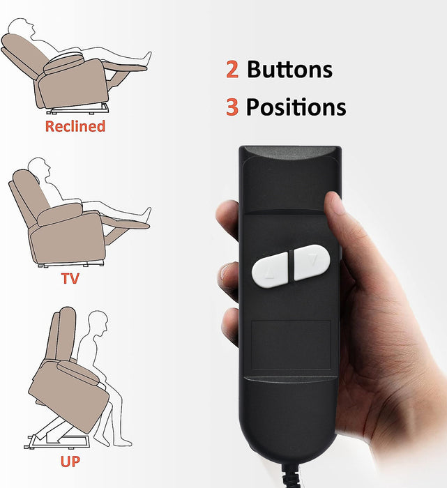 Electric Power Lift Recliner Chair, Fabric Recliner Chair, Home Theater Seating, Living Room Chair, Side Pocket, Remote Control - Light Gray