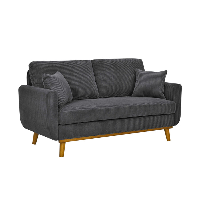 Upholstered Loveseat With Arms And Pillows