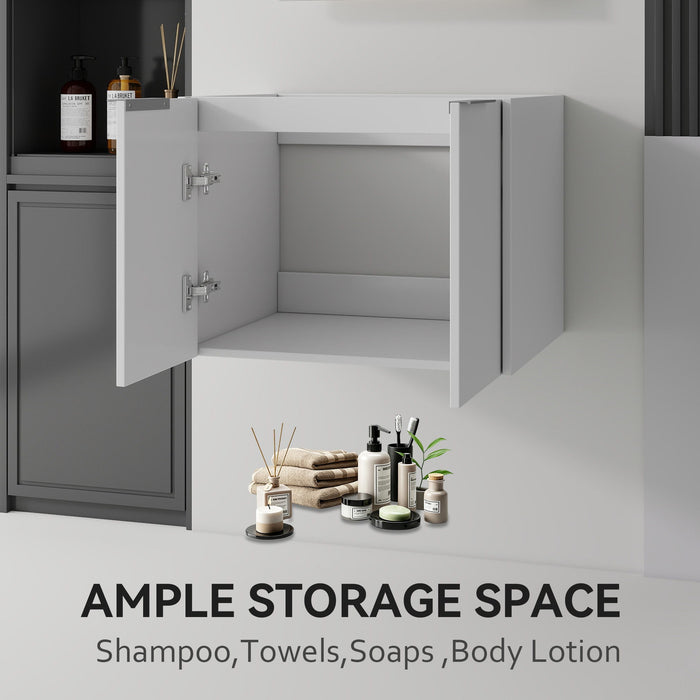 Floating Bathroom Vanity Cabinet With Soft Close Double Doors, Spacious Interior Storage, Wall Mounted, Cabinet Only