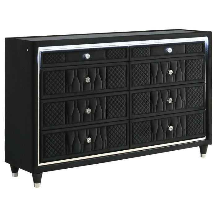 Bedroom Set With LED Lighting And Charging Nightstand