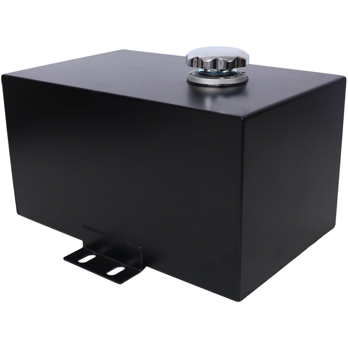 Heavy Duty 5 Gallon Steel Hydraulic Fluid Reservoir Tank With Mounting Foot, 14 Gauge - Black