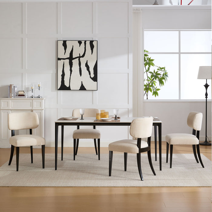 Kitchen Dining Chairs (Set of 2) - Cream