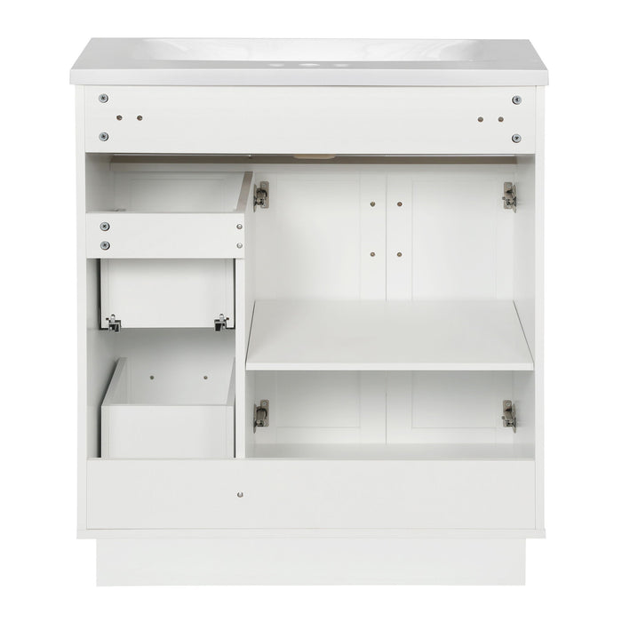 Bathroom Vanity With 2 Doors, 2 Drawers, Adjustable Shelf, Hidden Slides & Soft Close Hinges