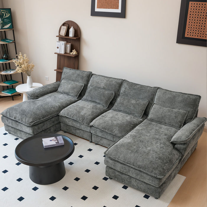 Modular Sectional Sofa Cloud Couch With Double Chaise Lounge