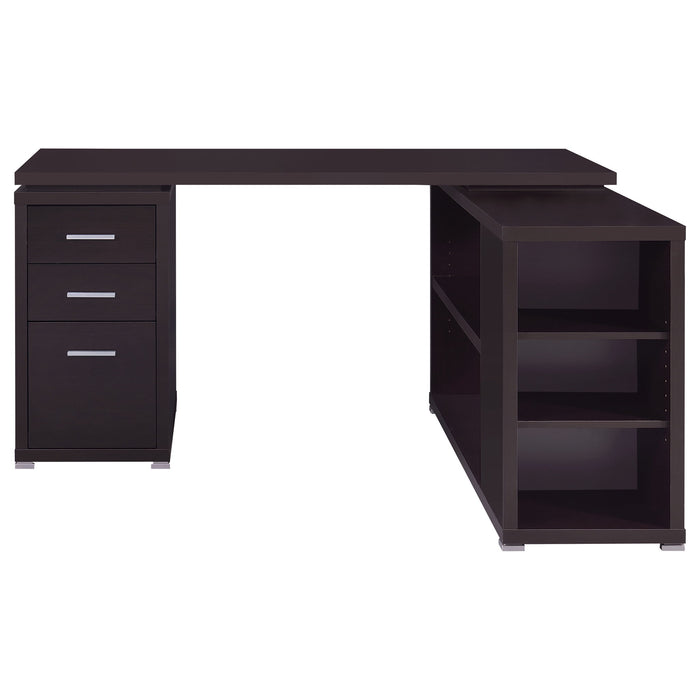 Tona - L-Shape Computer Desk With 3 Drawers And 5 Shelves