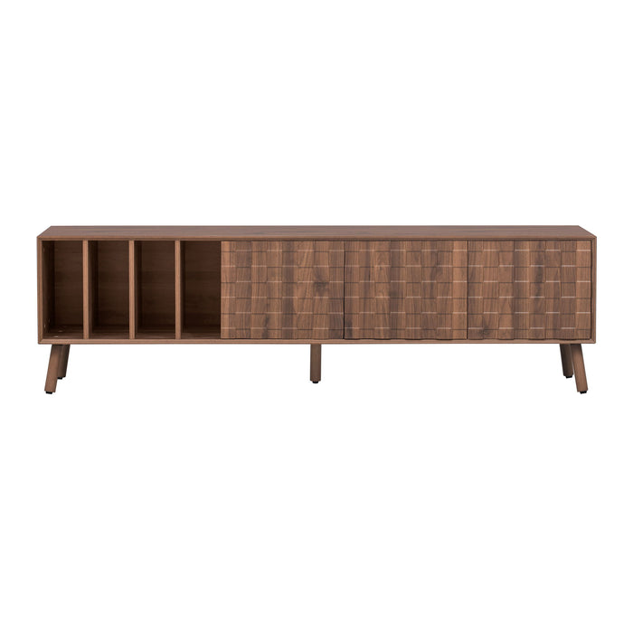 TV Stand With 5 Legs, Media Console Table For Tvs Up To 75" - Walnut