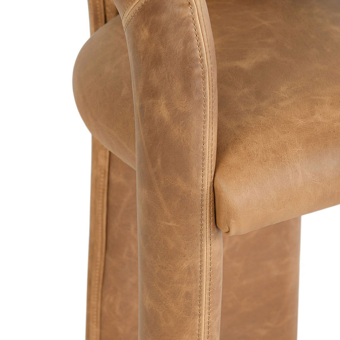 Archie - Distressed Leather Counter Stool