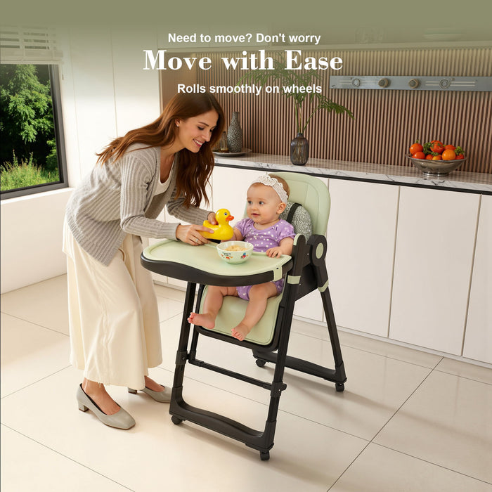 Convertible Baby High Chair To Rocker With 5 Point Harness