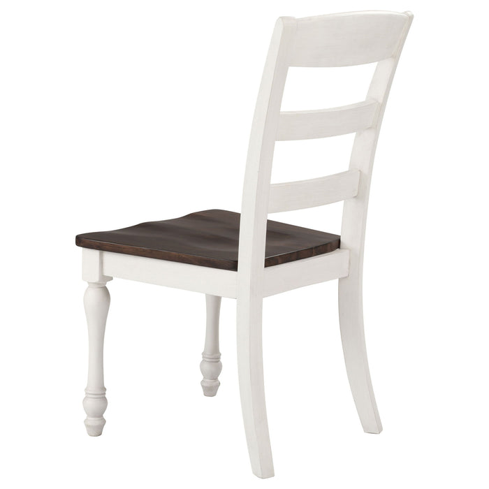 Ladder Back Side Chair With Saddle Seat (Set of 2) - White
